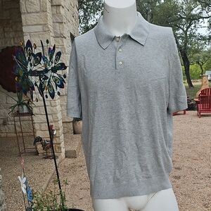 New W Tag J Crew Summer '25 Grey Knit Polo Sweater Size XL